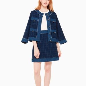 Kate Spade Denim and Tweed Jacket & Skirt Set Size  6 60s Fashion